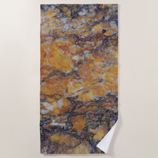 Bruin Tones Faux Marble Stone Strandlaken (Voorkant)