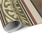 Bruin Tones Medieval Floral Pattern Cadeaupapier (Rol Hoek)