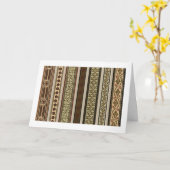 Bruin Tones Medieval Floral Pattern Kaart (Gele Bloem)