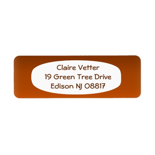 Bruin tot Sinaasappel Vervagen Etiket (Voorkant)