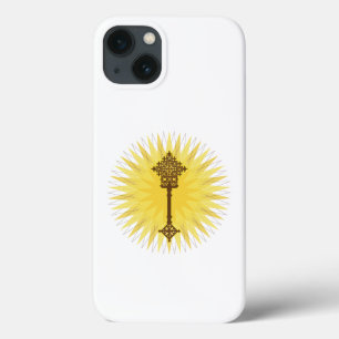 Bruin Traditioneel Ethiopisch Kruis Ontwerp Case-Mate iPhone Case