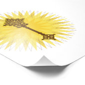 Bruin Traditioneel Ethiopisch Kruis Ontwerp Foto Afdruk (Hoek)