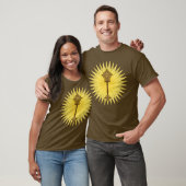Bruin Traditioneel Ethiopisch Kruis Ontwerp T-shirt (Unisex)