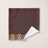 Bruin tribale gebogen patroon bad handdoek (Wasdoekje)