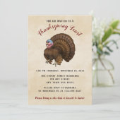 Bruin Turkije Thanksgiving binnenuitnodiging Kaart (Staand voorkant)