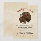Bruin Turkije Thanksgiving binnenuitnodiging Kaart (Voorkant / Achterkant)