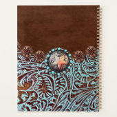 bruin turkooise western landschapsleer planner (Achterkant)