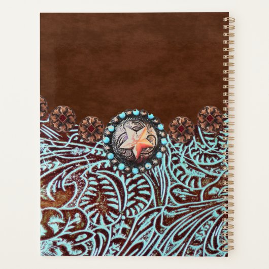 bruin turkooise western landschapsleer planner