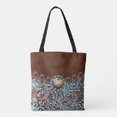 bruin turkooise western landschapsleer tote bag (Achterkant)