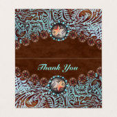 bruin turkooise western landschapsleer visitekaartje (Buitenkant ongevouwen)