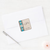 Bruin Turquoise Band Starfish Monogram Sticker (Envelop)