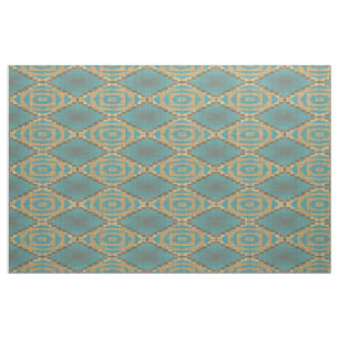 Bruin Turquoise Blue Green Taupe Beige Ethnic Kijk Stof