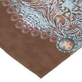 bruin turquoise cowboy western landenpatroon korte tafelloper (Hoek)