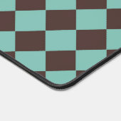 Bruin Turquoise Geruite Diamant Patroon Bureaumat (Hoek)
