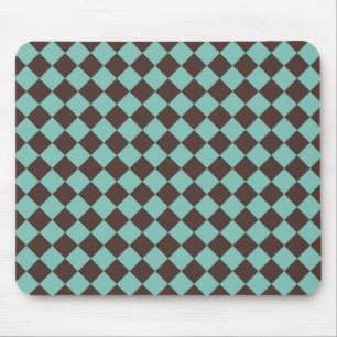 Bruin Turquoise Geruite Diamant Patroon Muismat