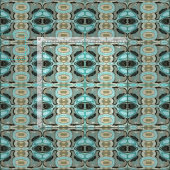 Bruin Turquoise Green Bali Batik Style Pattern Stof (Delen)