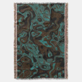 Bruin & Turquoise Marmeren Ontwerp - Gooi Deken (Voorkant Verticaal)