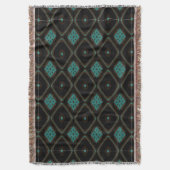 Bruin & Turquoise Ontwerp 1 - Gooi Deken (Voorkant Verticaal)