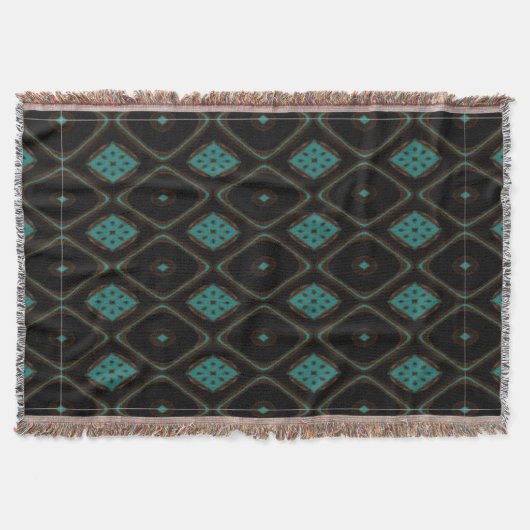 Bruin & Turquoise Ontwerp 1 - Gooi Deken (Voorkant)