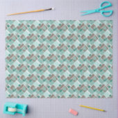 Bruin turquoise patchwork van vierkante lapjes tissuepapier (Craft)