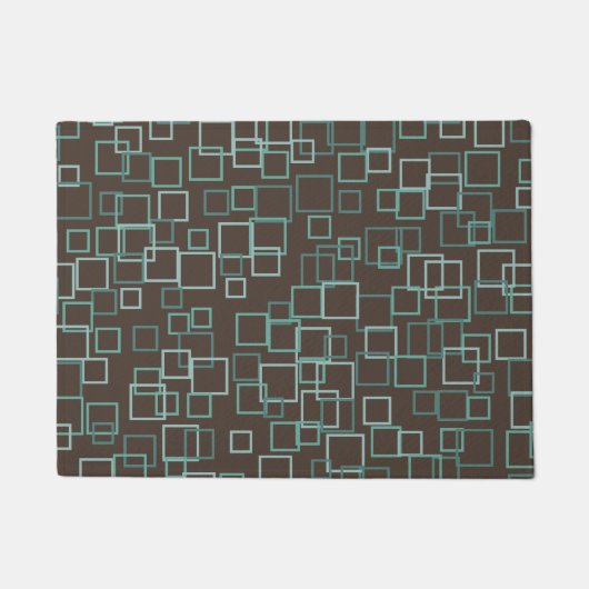 Bruin Turquoise Patroon Deurmat Rug (Voorkant)