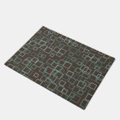 Bruin Turquoise Patroon Deurmat Rug (Schuin)