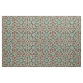Bruin Turquoise Red Oranje Aztec Mosaic Pattern Stof (Fat Quarter)