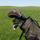 Bruin turquoise western landleer patroon golfheadcover (Insitu)