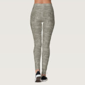 Bruin tweed linnen patroon leggings (Achterkant)