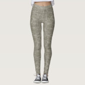 Bruin tweed linnen patroon leggings (Voorkant)