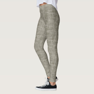 Bruin tweed linnen patroon leggings