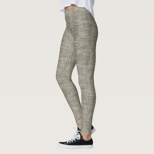 Bruin tweed linnen patroon leggings (Links)