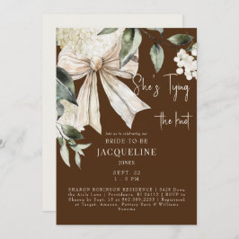 Bruin Tying The Knot Bow Hydrangea Wedding Shower Kaart