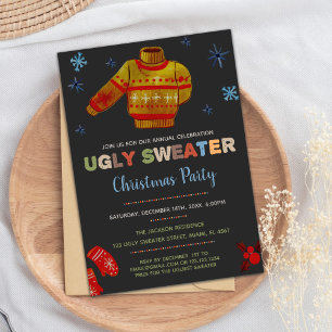 Bruin Ugly Sweater Invitations Kaart