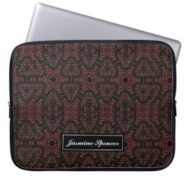 Bruin uniek slangenhuidpatroon laptop sleeve