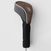 Bruin uniek vrolijk ontwerp soepel leer golfheadcover (Schuin)