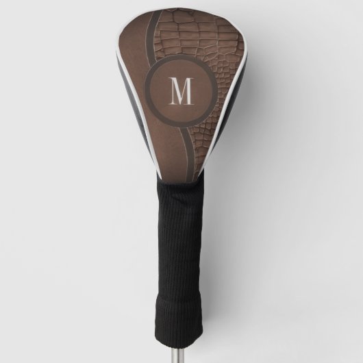 Bruin uniek vrolijk ontwerp soepel leer golfheadcover (Voorkant)