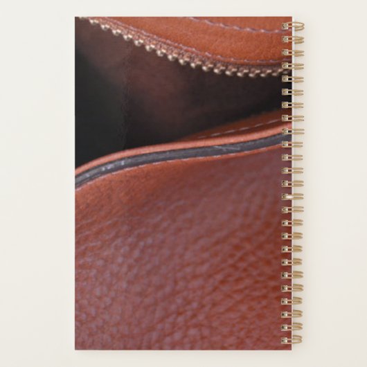 Bruin Unzipped faux Leather met Initialen Planner (Achterkant)