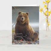 Bruin van Alaska draagt in Kenai NWR, Alaska Kaart (Gele Bloem)