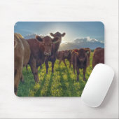 Bruin vee in de wei muismat (Met muis)