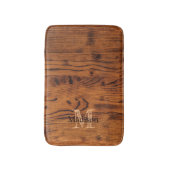 bruin verbrand hout Monogram Badmat (Voorkant Verticaal)