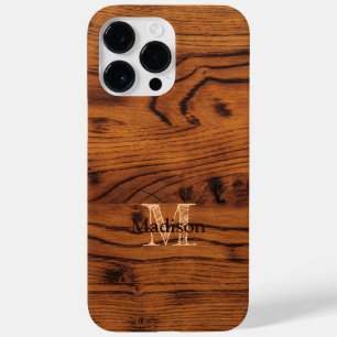  bruin verbrand hout Monogram Case-Mate iPhone 14 Pro Max Hoesje