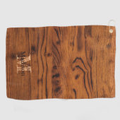  bruin verbrand hout Monogram Golfhanddoek (Horizontaal)