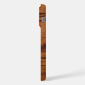 bruin verbrand hout Monogram iPhone Hoesje (Linkerkant)