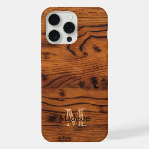  bruin verbrand hout Monogram iPhone 15 Pro Max Case