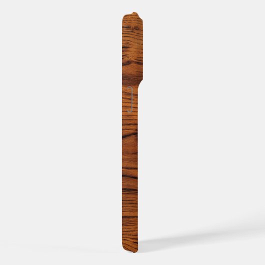  bruin verbrand hout Monogram iPhone Hoesje (Rechterkant)