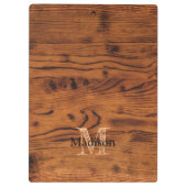 bruin verbrand hout Monogram Klembord (Achterkant)
