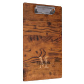  bruin verbrand hout Monogram Klembord (Rechts)