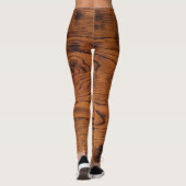  bruin verbrand hout Monogram Leggings (Achterkant)