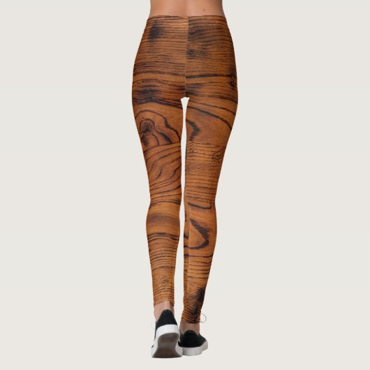  bruin verbrand hout Monogram Leggings (Achterkant)